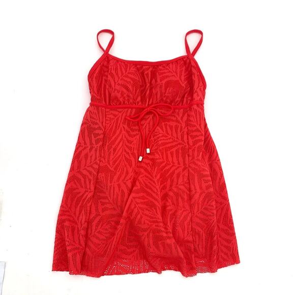 Swim Solutions Coral Pink Women’s Tummy Control Swim Dress Swimsuit 8 NWT - Picture 2 of 4